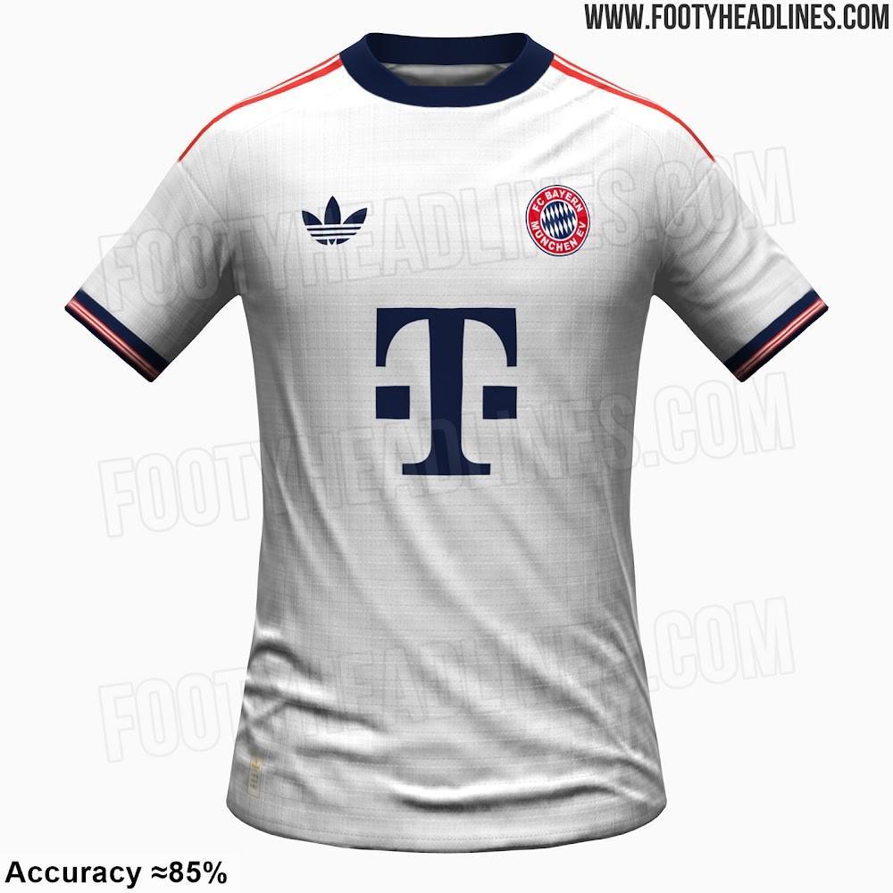 星空体育登录入口-拜仁26/27客场球衣谍照：白色为主搭配三叶草logo，经典队徽回归